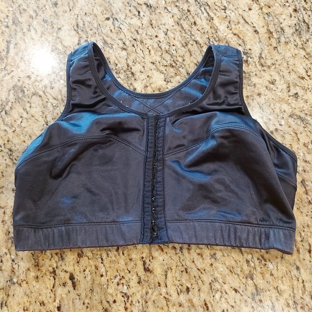 ENELL NL100 High Impact Front Close Sports Bra Womens Size 4 Bust 44-48” Black